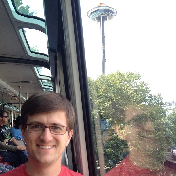 Riding the #monorail to the Space Needle.